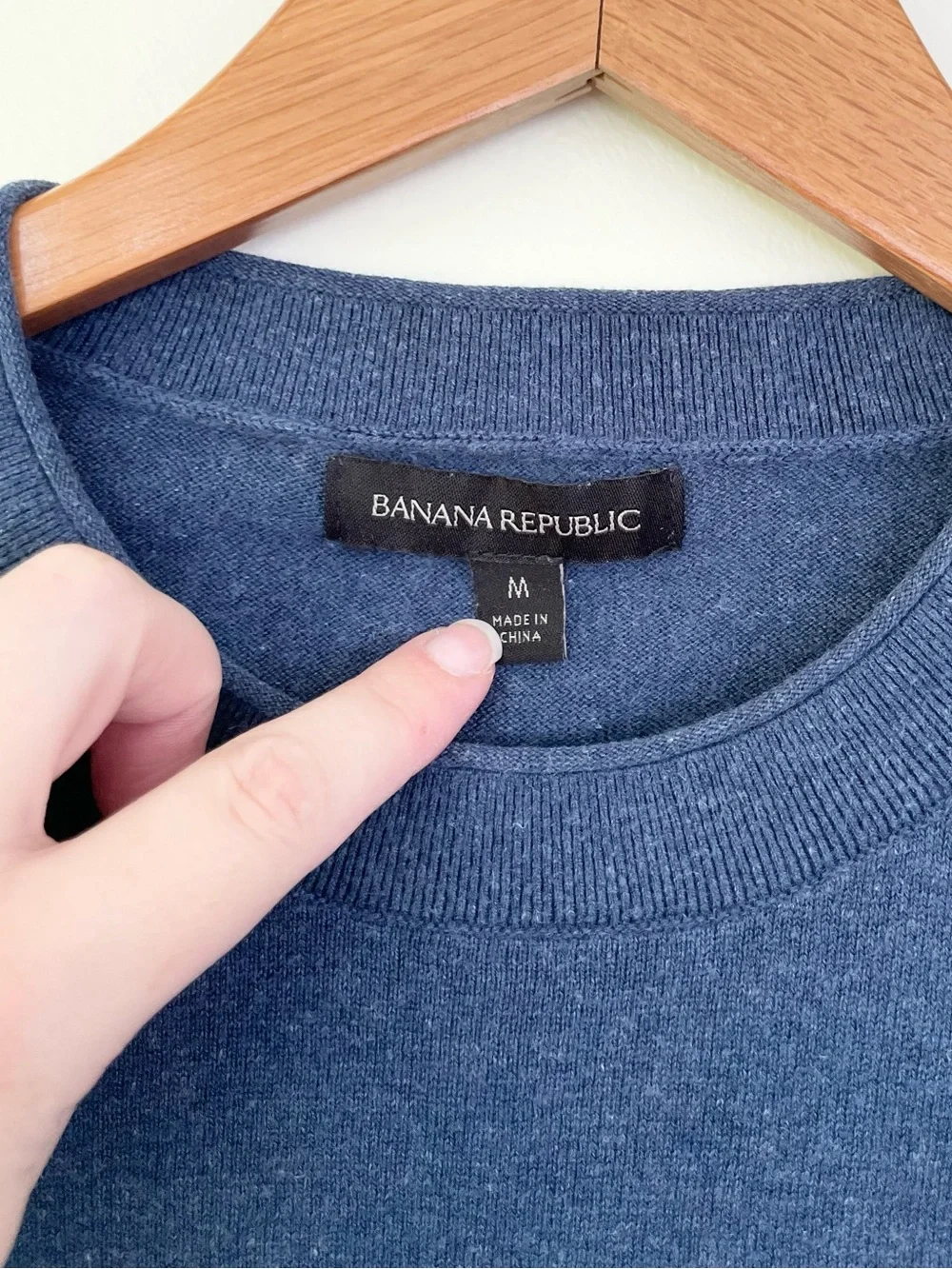 Banana Republic Performance Silk-Linen Crew Neck Sweater in Starry Night Blue M